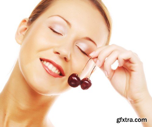 Stock Photos - Girls with cherry, 25xJPG