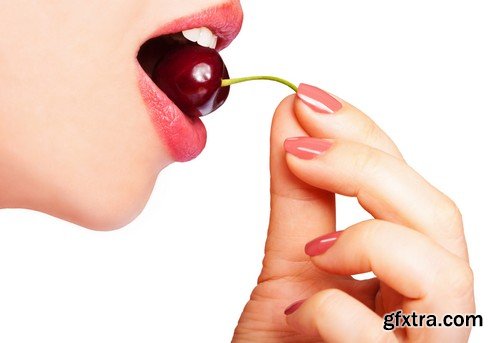 Stock Photos - Girls with cherry, 25xJPG