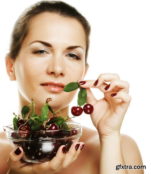 Stock Photos - Girls with cherry, 25xJPG