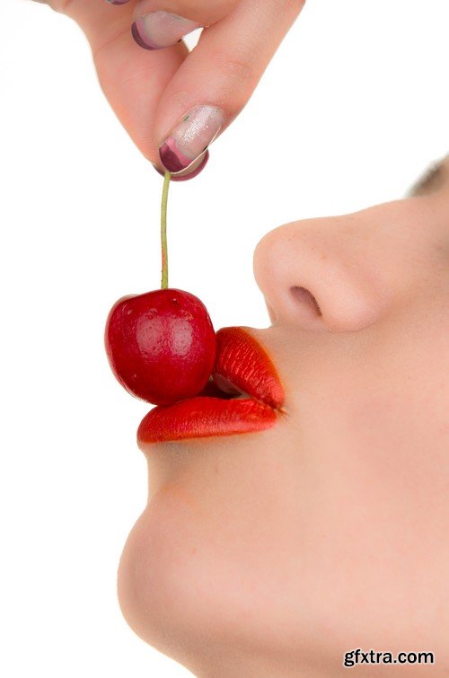 Stock Photos - Girls with cherry, 25xJPG