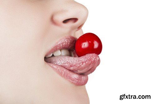 Stock Photos - Girls with cherry, 25xJPG