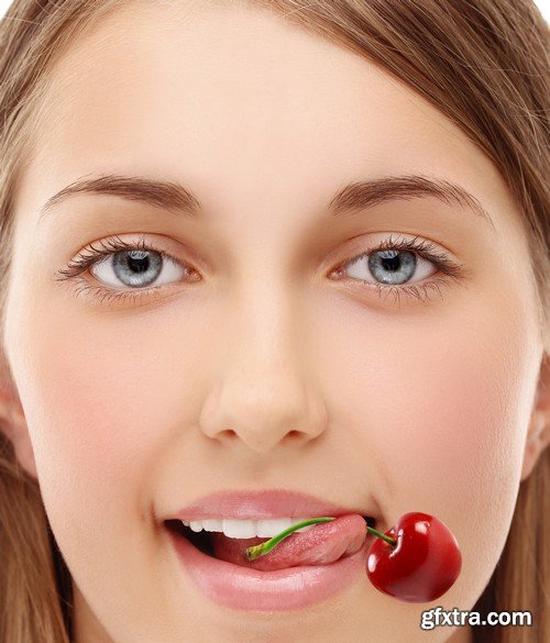 Stock Photos - Girls with cherry, 25xJPG