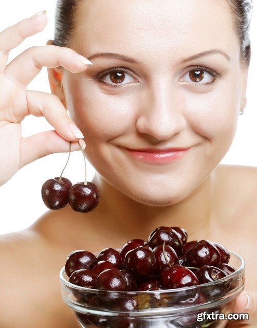 Stock Photos - Girls with cherry, 25xJPG