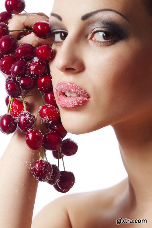 Stock Photos - Girls with cherry, 25xJPG