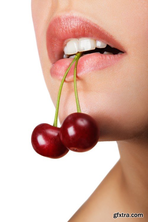 Stock Photos - Girls with cherry, 25xJPG