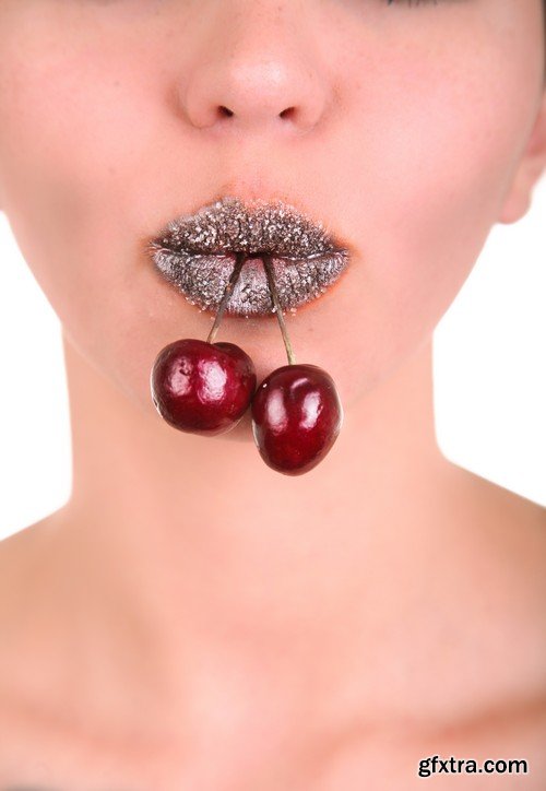 Stock Photos - Girls with cherry, 25xJPG