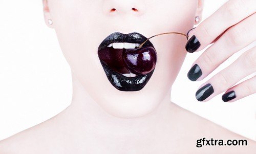 Stock Photos - Girls with cherry, 25xJPG