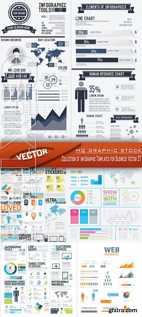 Stock Vector - Collection of Infographic Templates for Business Vector 27