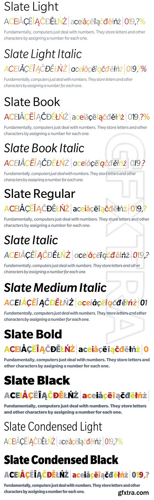 Slate Pro Font Family - 18 Fonts 1170$