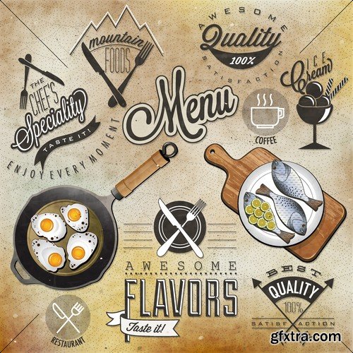 Stock Vectors - Menu Mix 6, 25xEPS