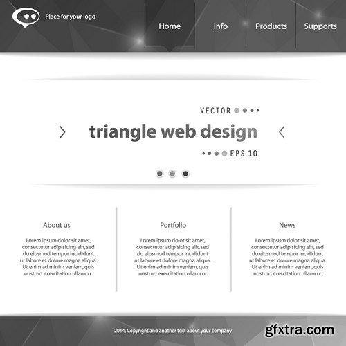 Stock Vectors - Website template 14, 25xEPS