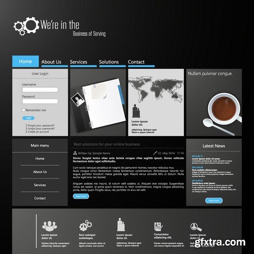 Stock Vectors - Website template 14, 25xEPS