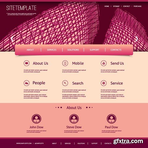 Stock Vectors - Website template 14, 25xEPS