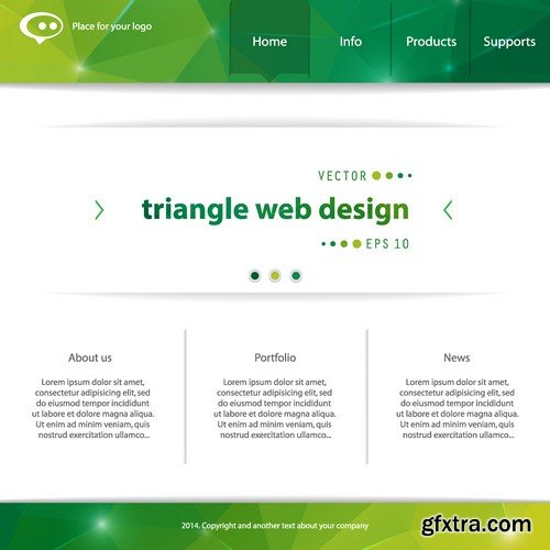 Stock Vectors - Website template 14, 25xEPS