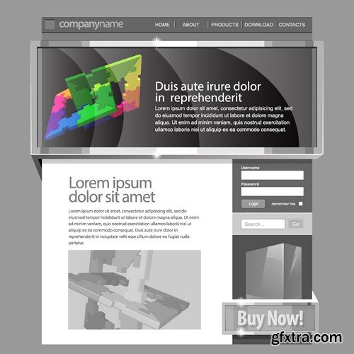 Stock Vectors - Website template 14, 25xEPS