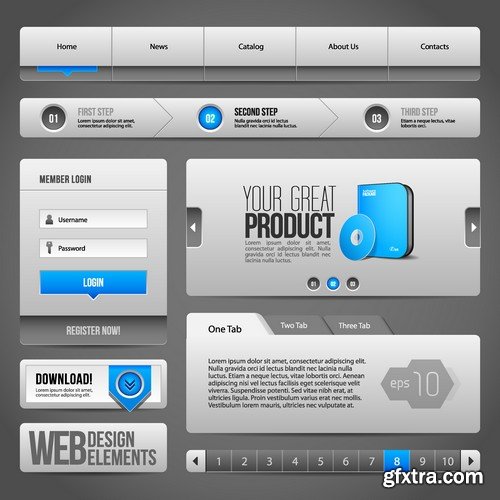 Stock Vectors - Website template 14, 25xEPS