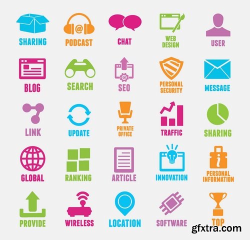 Flat Icons in vector Set from stock #22 - 25 Eps