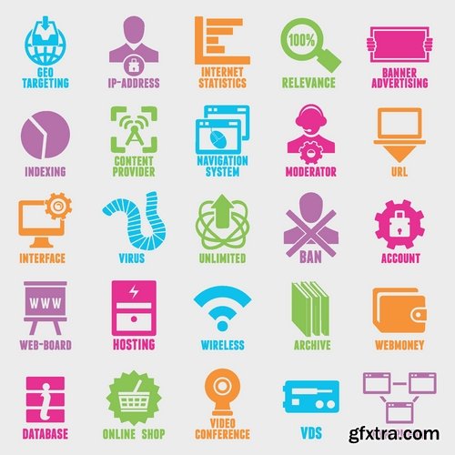 Flat Icons in vector Set from stock #22 - 25 Eps