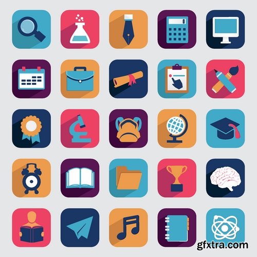 Flat Icons in vector Set from stock #22 - 25 Eps