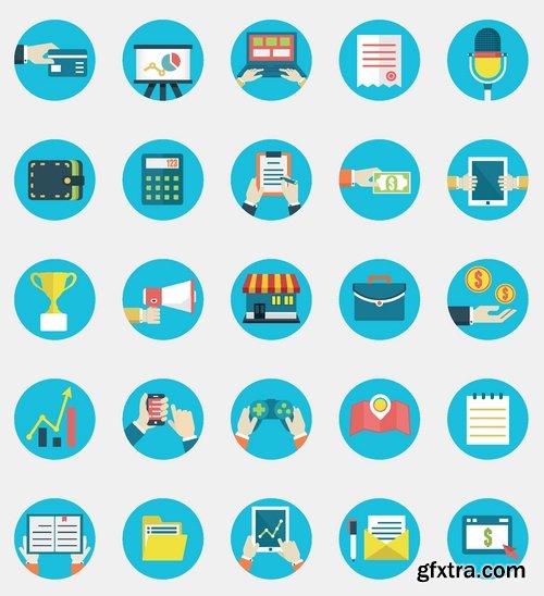 Flat Icons in vector Set from stock #22 - 25 Eps