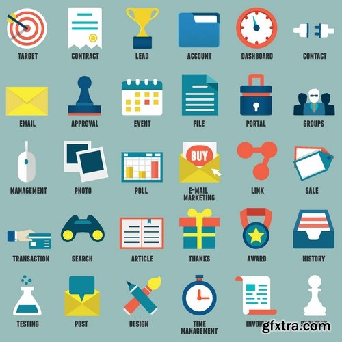 Flat Icons in vector Set from stock #22 - 25 Eps