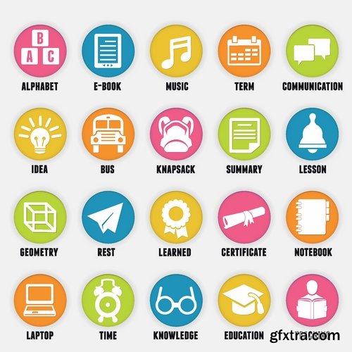 Flat Icons in vector Set from stock #22 - 25 Eps