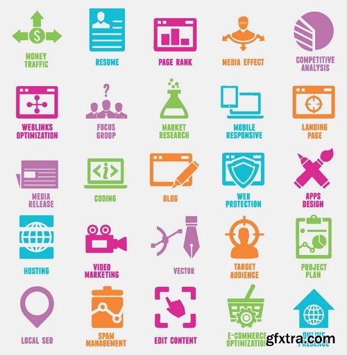 Flat Icons in vector Set from stock #22 - 25 Eps