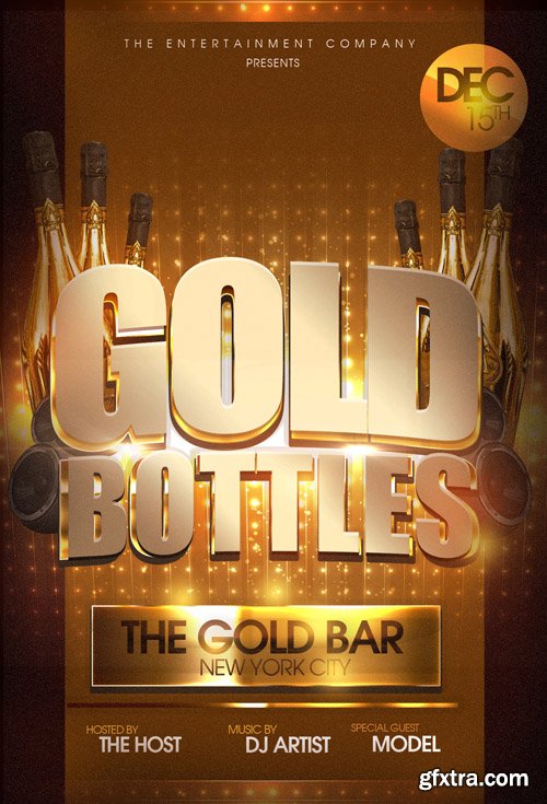 Gold Bottles Flyer Template