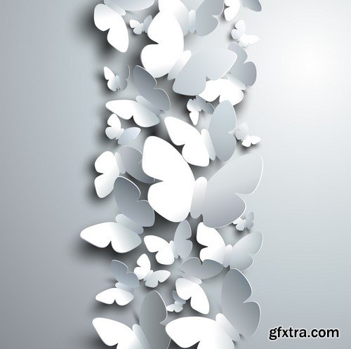 Stock Vectors - Butterfly 3, 25xEPS