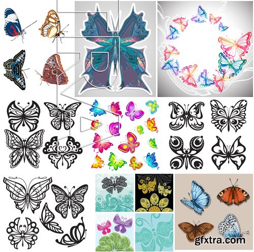 Stock Vectors - Butterfly 3, 25xEPS