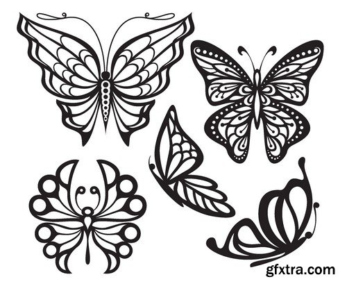 Stock Vectors - Butterfly 3, 25xEPS