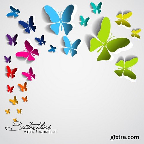 Stock Vectors - Butterfly 3, 25xEPS