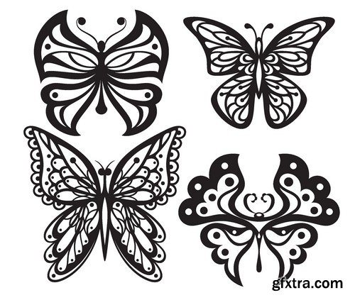 Stock Vectors - Butterfly 3, 25xEPS