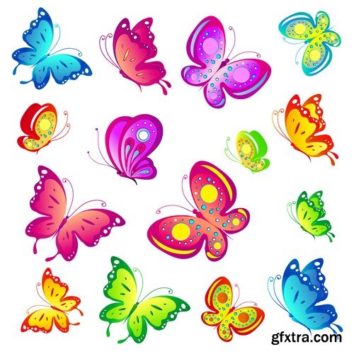 Stock Vectors - Butterfly 3, 25xEPS