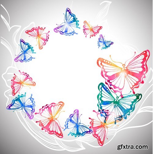 Stock Vectors - Butterfly 3, 25xEPS