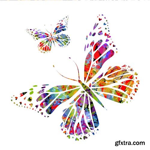 Stock Vectors - Butterfly 3, 25xEPS