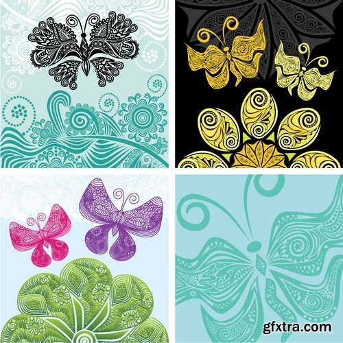 Stock Vectors - Butterfly 3, 25xEPS