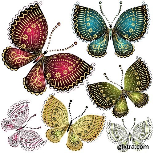 Stock Vectors - Butterfly 3, 25xEPS