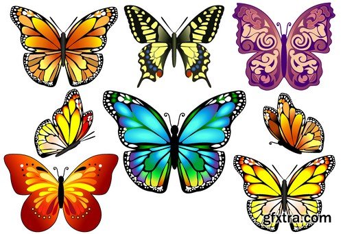 Stock Vectors - Butterfly 3, 25xEPS