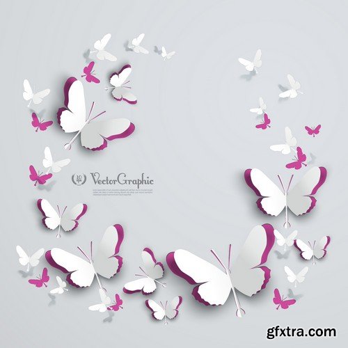 Stock Vectors - Butterfly 3, 25xEPS