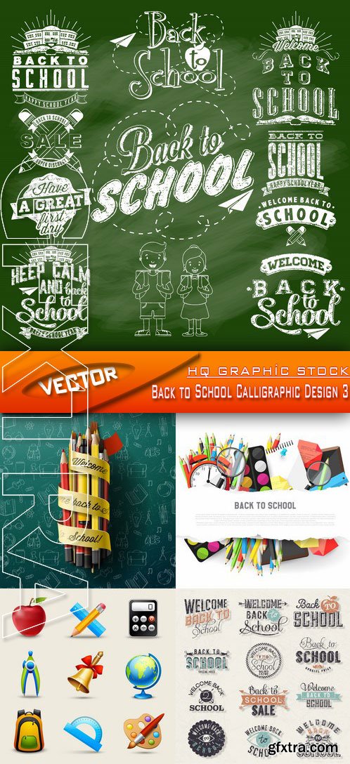 Stock Vector - Back to School Calligraphic Design 3