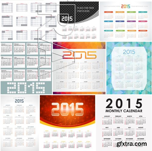 Stock Vectors - Calendar 2015, 25xEPS