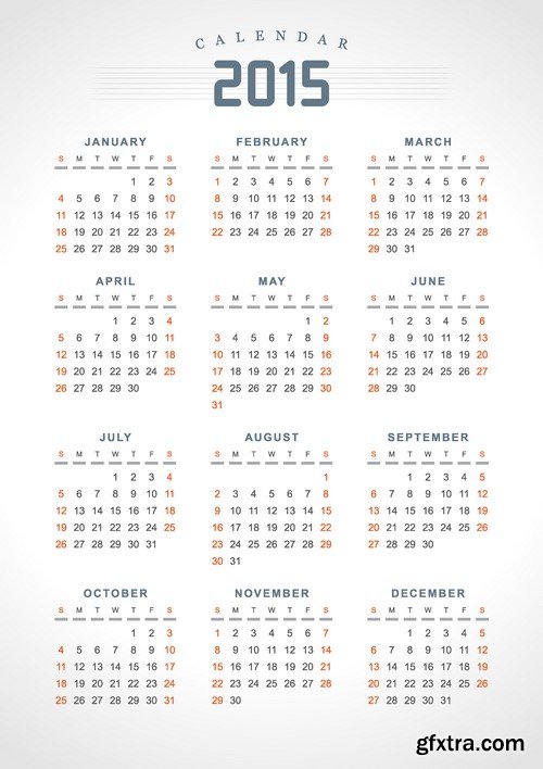 Stock Vectors - Calendar 2015, 25xEPS