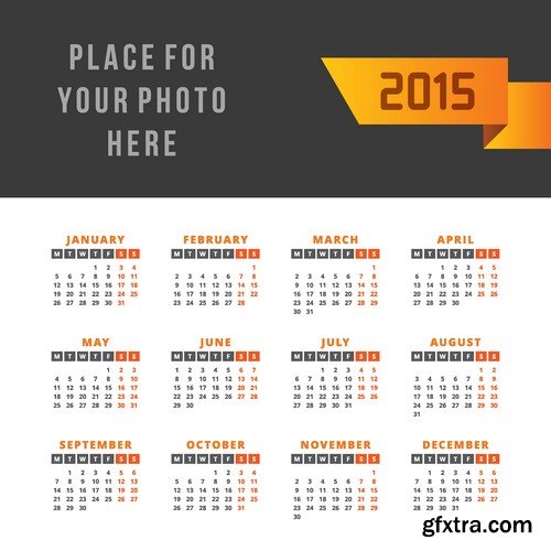 Stock Vectors - Calendar 2015, 25xEPS