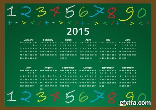 Stock Vectors - Calendar 2015, 25xEPS