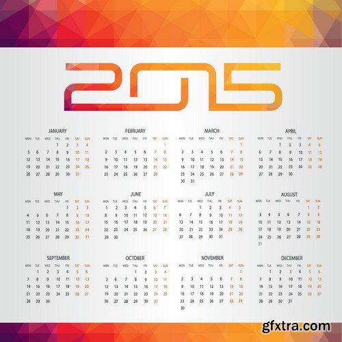 Stock Vectors - Calendar 2015, 25xEPS