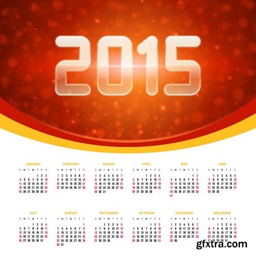 Stock Vectors - Calendar 2015, 25xEPS