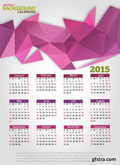 Stock Vectors - Calendar 2015, 25xEPS