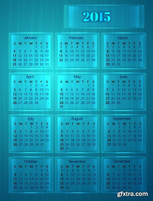 Stock Vectors - Calendar 2015, 25xEPS