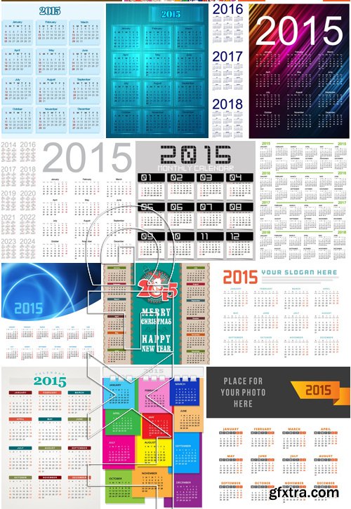 Stock Vectors - Calendar 2015, 25xEPS